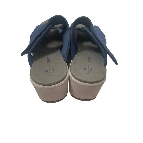 Clarks Cloud Steppers Blue Wedge Shoes          Size 7 1/2 W - Picture 7 of 7